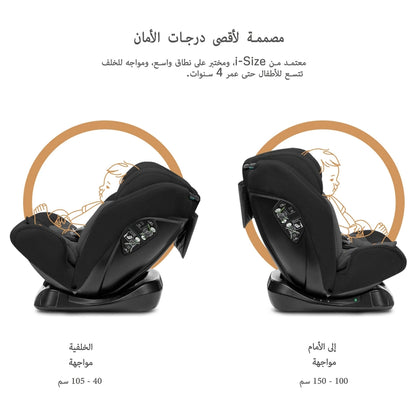 Neobreez-i-Hepta i-Size All-In-1 Convertible Car Seat 0–12Yrs (Black/Grey)