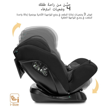 Neobreez-i-Hepta i-Size All-In-1 Convertible Car Seat 0–12Yrs (Black/Grey)