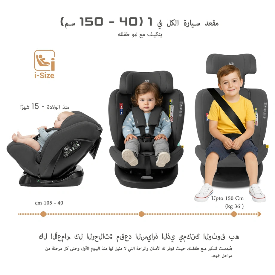 نيوبريز آي هيبتا آيسايز ألين1 كونفيرتيبل كار سيت (رمادي)