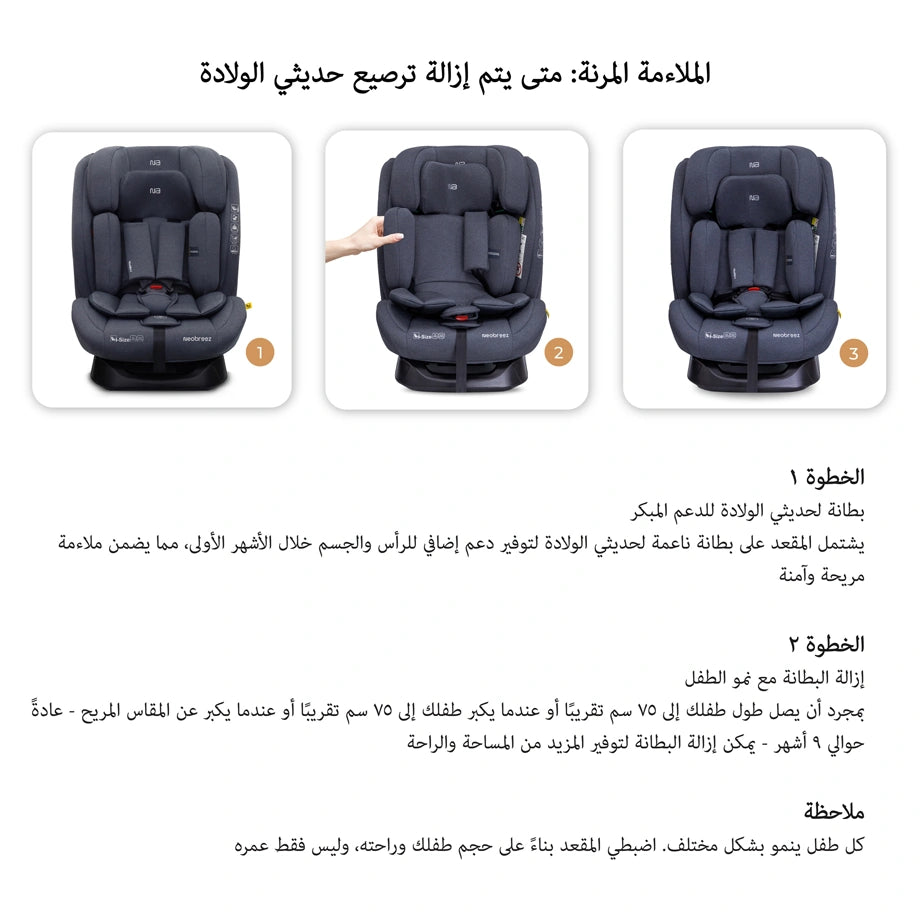 نيوبريز آي هيبتا آيسايز ألين1 كونفيرتيبل كار سيت (رمادي)