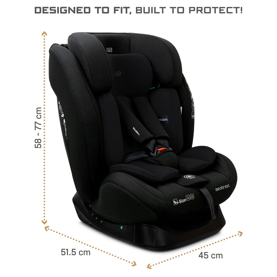 Neobreez HEPTA i-Size All-in-1 Convertible Car Seat 0-12Yrs (Black)