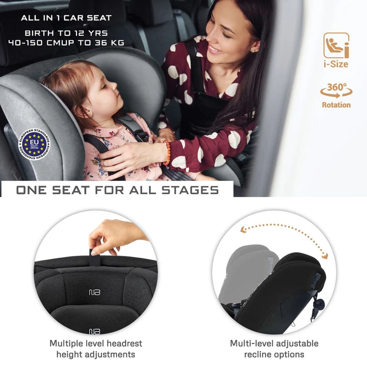 Neobreez I-Vilo Swivel 360° Baby Car Seat Group 0+/1/2/3