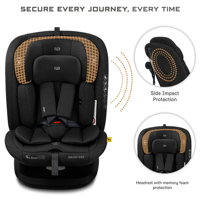 Neobreez VILO 360° ISOFIX i-Size Car Seat, All-in-1 (0-12Yrs)(Black)