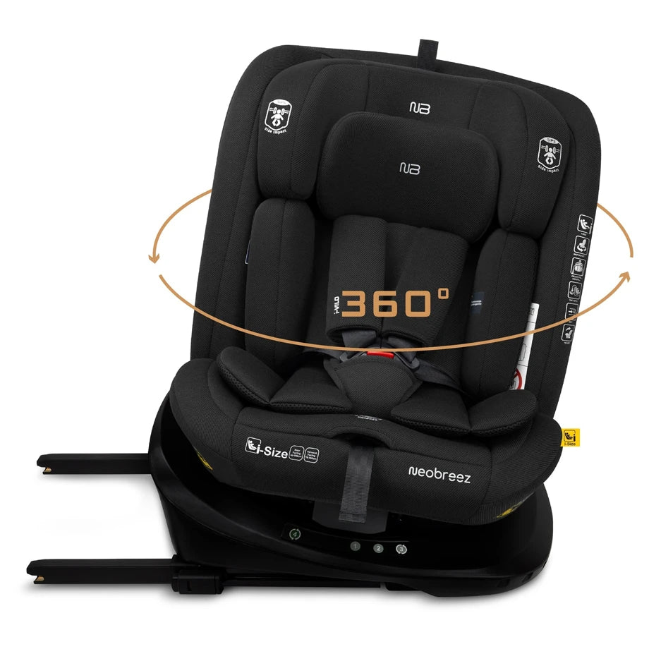 Neobreez VILO 360° ISOFIX i-Size Car Seat, All-in-1 (0-12Yrs)(Black)