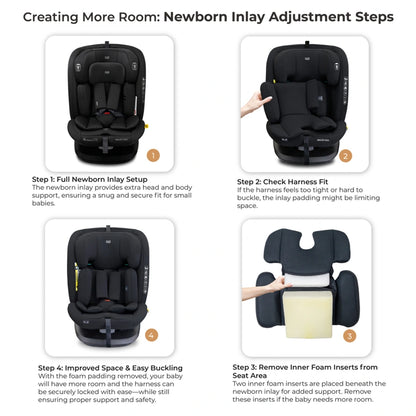 Neobreez VILO 360° ISOFIX i-Size Car Seat, All-in-1 (0-12Yrs)(Black)