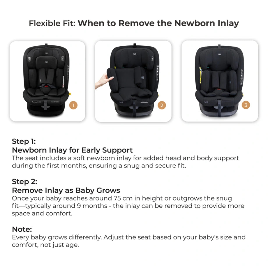 Neobreez VILO 360° ISOFIX i-Size Car Seat, All-in-1 (0-12Yrs)(Black)