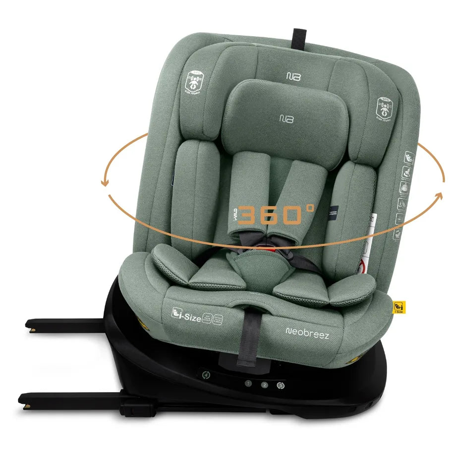 Neobreez-i-Vilo 360-Degree Isofix i-Size All-In-1 Car Seat 0–12Yrs (Green)