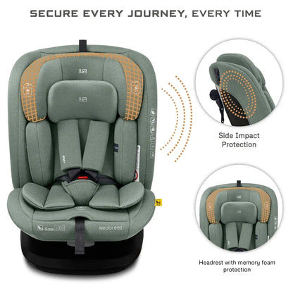 Neobreez-i-Vilo 360-Degree Isofix i-Size All-In-1 Car Seat 0–12Yrs (Green)