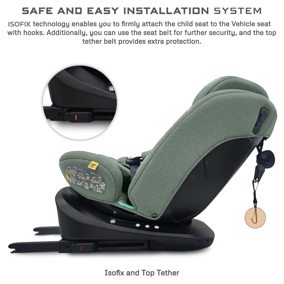 Neobreez-i-Vilo 360-Degree Isofix i-Size All-In-1 Car Seat 0–12Yrs (Green)
