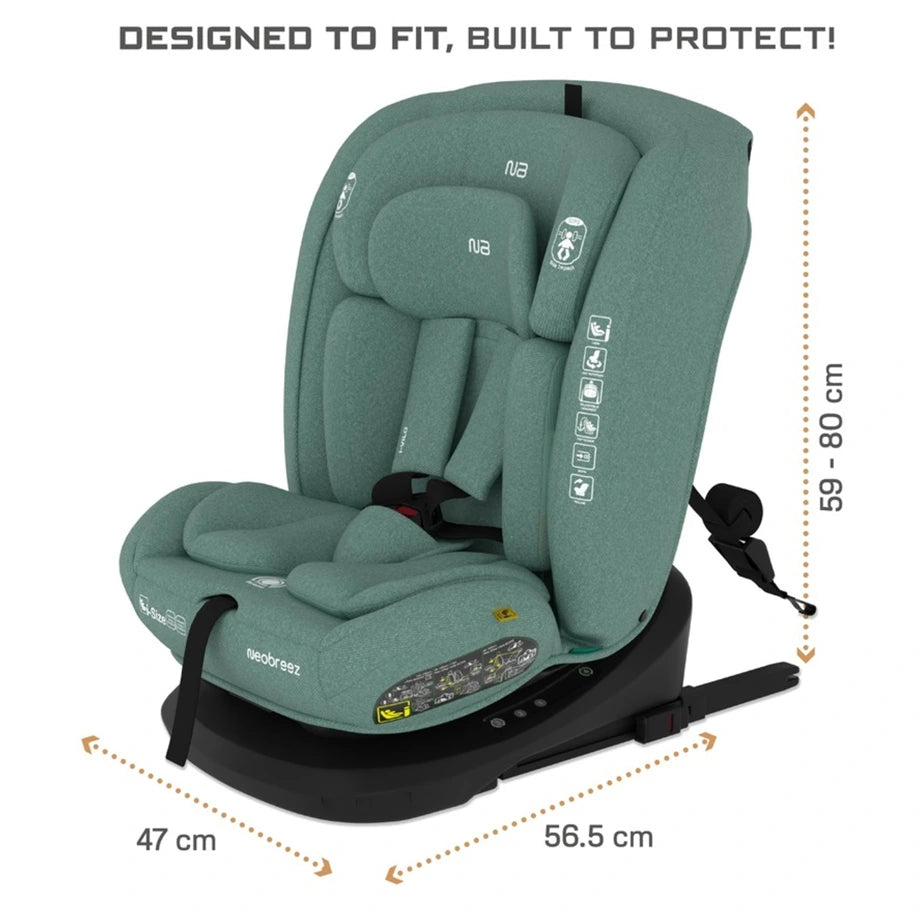 Neobreez-i-Vilo 360-Degree Isofix i-Size All-In-1 Car Seat 0–12Yrs (Green)