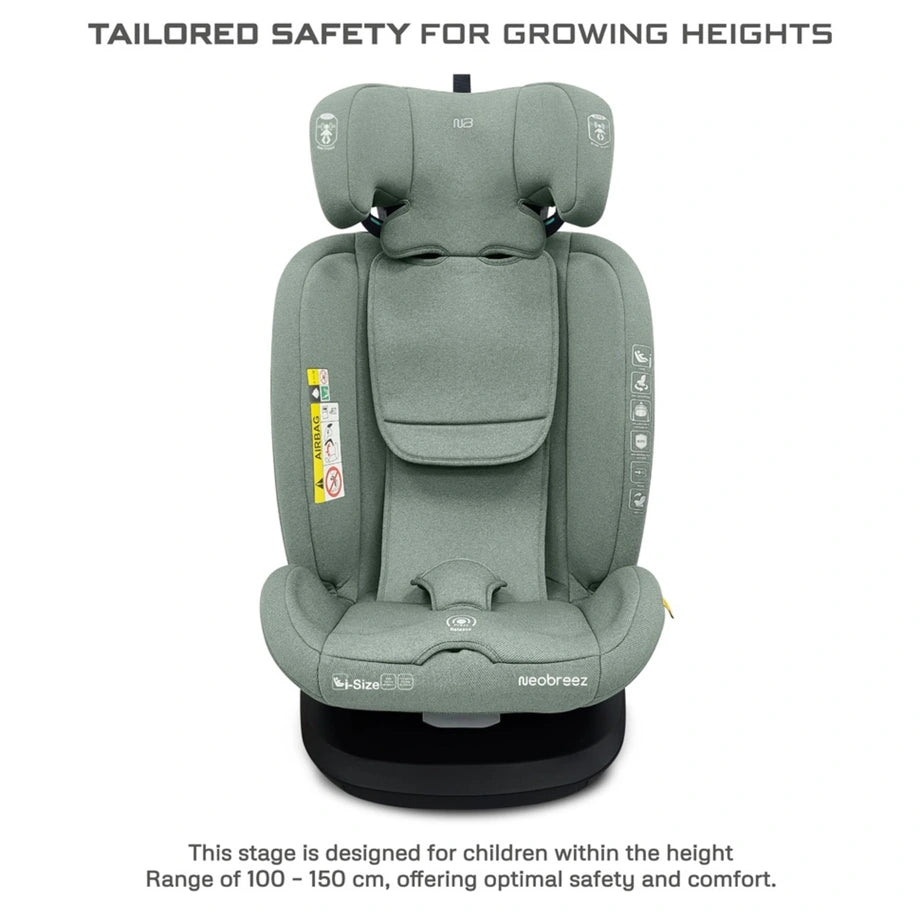Neobreez-i-Vilo 360-Degree Isofix i-Size All-In-1 Car Seat 0–12Yrs (Green)