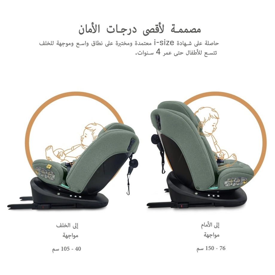 Neobreez-i-Vilo 360-Degree Isofix i-Size All-In-1 Car Seat 0–12Yrs (Green)