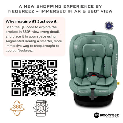 Neobreez-i-Vilo 360-Degree Isofix i-Size All-In-1 Car Seat 0–12Yrs (Green)