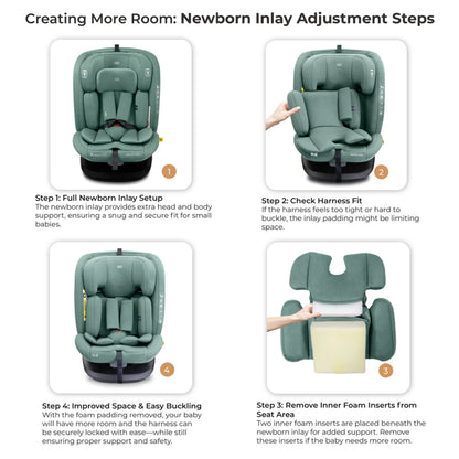 Neobreez-i-Vilo 360-Degree Isofix i-Size All-In-1 Car Seat 0–12Yrs (Green)