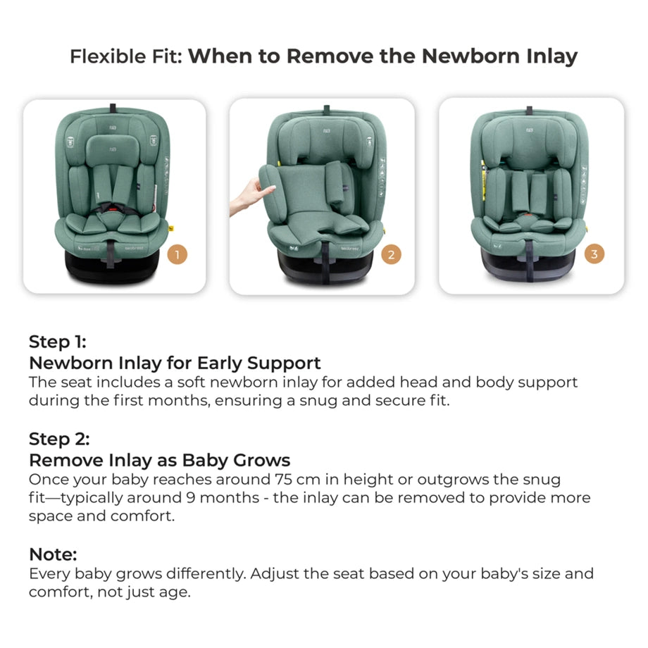 Neobreez-i-Vilo 360-Degree Isofix i-Size All-In-1 Car Seat 0–12Yrs (Green)