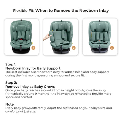 Neobreez-i-Vilo 360-Degree Isofix i-Size All-In-1 Car Seat 0–12Yrs (Green)