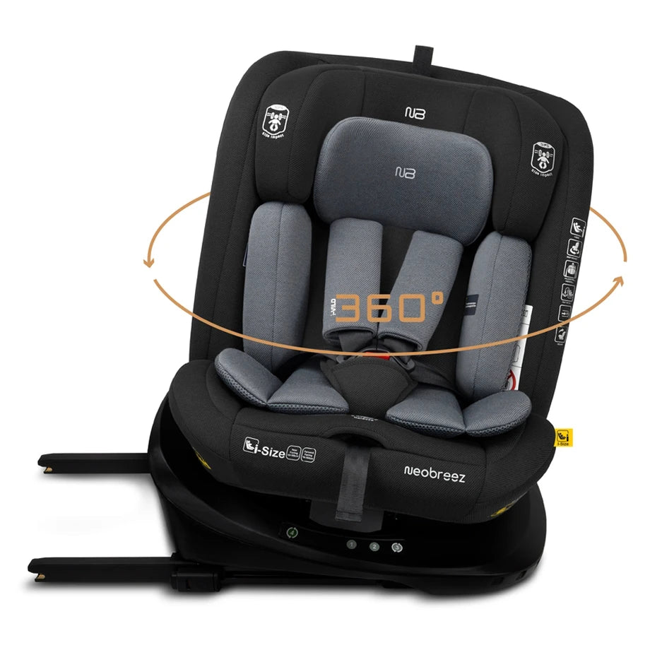 Neobreez I-Vilo 360 Degree Isofix I-Size Car Seat (Black/Grey)