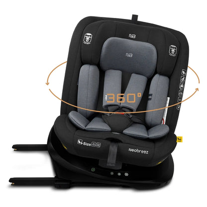 Neobreez I-Vilo 360 Degree Isofix I-Size Car Seat (Black/Grey)