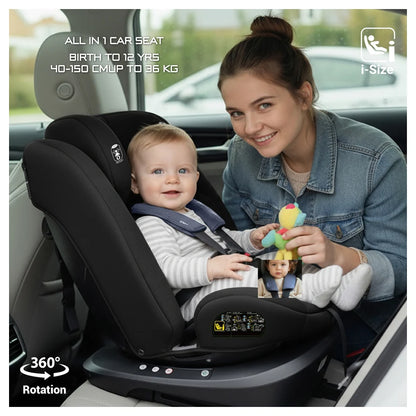 Neobreez I-Vilo 360 Degree Isofix I-Size Car Seat (Black/Grey)