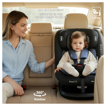 Neobreez I-Vilo 360 Degree Isofix I-Size Car Seat (Black/Grey)