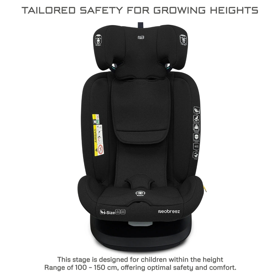 Neobreez I-Vilo 360 Degree Isofix I-Size Car Seat (Black/Grey)