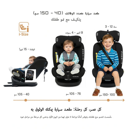 Neobreez I-Vilo 360 Degree Isofix I-Size Car Seat (Black/Grey)