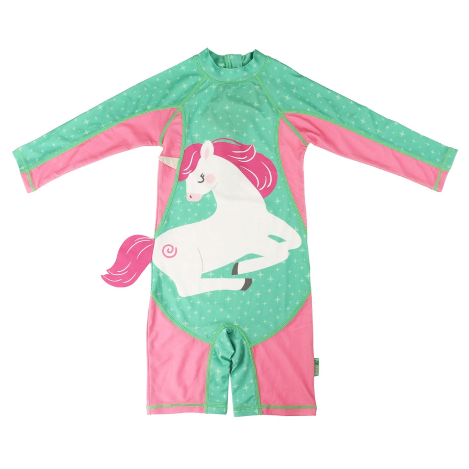 Zoocchini Rashguard One Piece Swimsuit UPF 50+ Unity The Unicorn