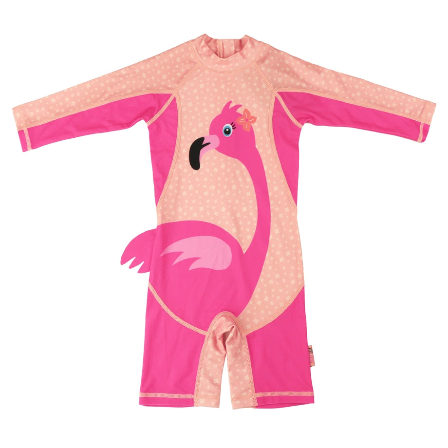 Zoocchini Rashguard One Piece Swimsuit UPF 50+ Franny The Flamingo