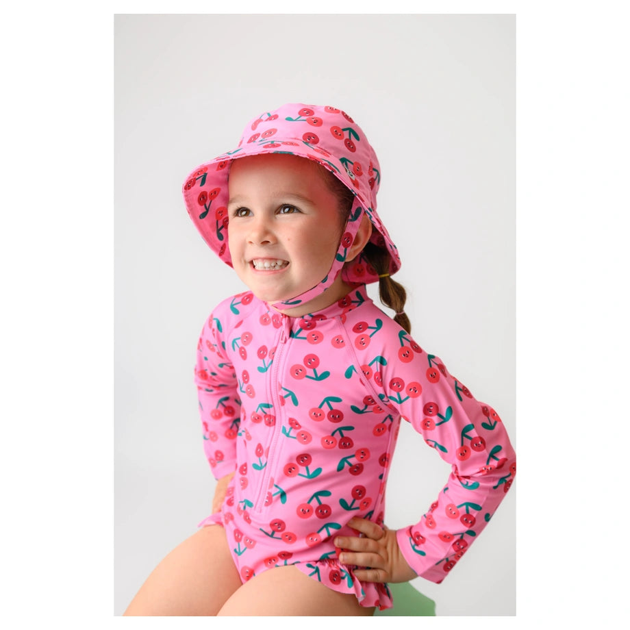 Zoocchini Girls Long Sleeve Swimsuit UPF 50+ Cherry