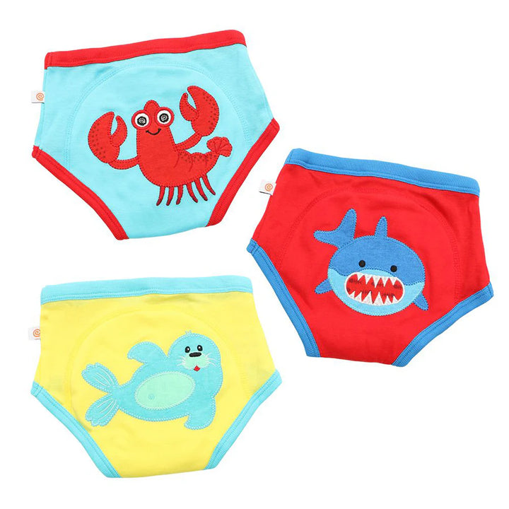 Zoocchini 3 Piece Organic Potty Training Pants Set 2T/3T Boys (Ocean Pals)
