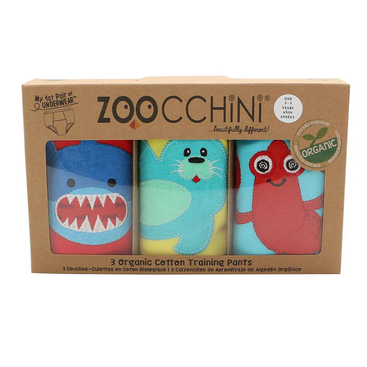 Zoocchini 3 Piece Organic Potty Training Pants Set 2T/3T Boys (Ocean Pals)