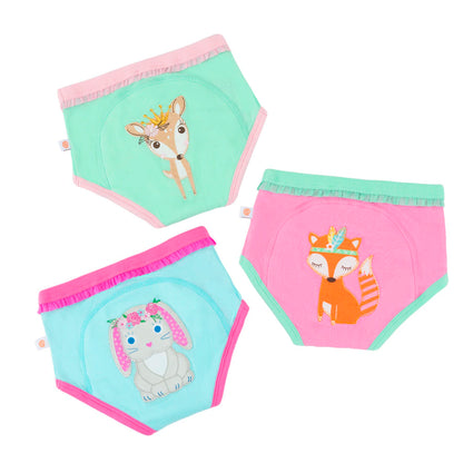 Zoocchini 3 Piece Organic Potty Training Pants Set Girls (Woodland Princesses)