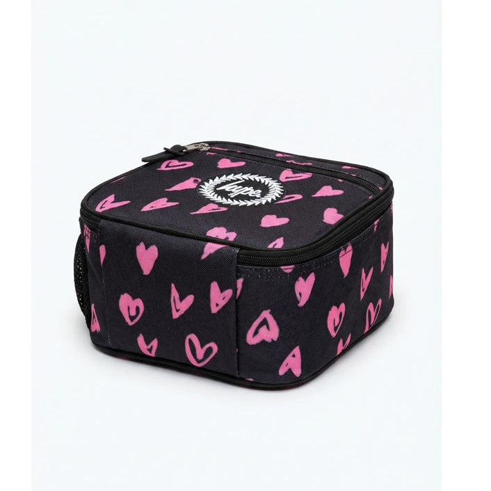 HYPE Insulated Kids Lunch Bag (Black Pink Scribble Heart)