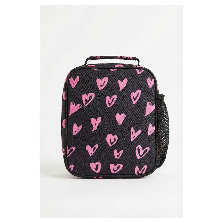 HYPE Insulated Kids Lunch Bag (Black Pink Scribble Heart)