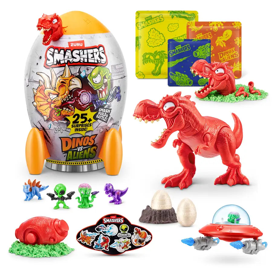 ZURU Smashers Dinos Vs Aliens Dinos Vs Aliens Rocket Series 1 Shrink Wrap (6Pcs)