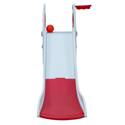 Little Toddler Medium Size Slide With Basketball Hoop (Light Red-White)
