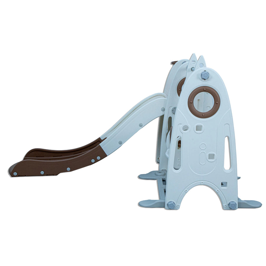 ملعب للأطفال الصغار مع منزلق قابل لتعديل الارتفاع وحلقات كرة سلة (لون القهوة الأبيض) ملعب للأطفال الصغار مع منزلق قابل لتعديل الارتفاع وحلقات كرة سلة (لون القهوة الأبيض)