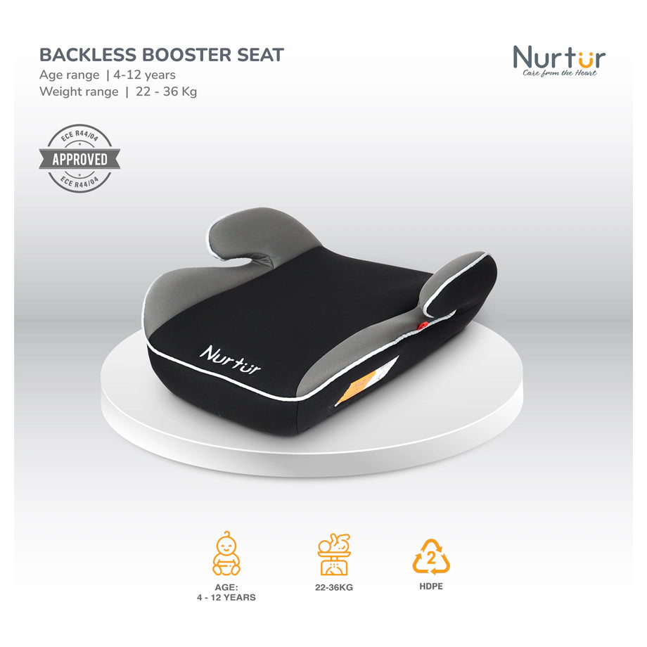 Nurtur Nova Kids Booster Car Seat with Easy Installation (Grey)
