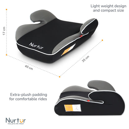 Nurtur Nova Kids Booster Car Seat with Easy Installation (Grey)