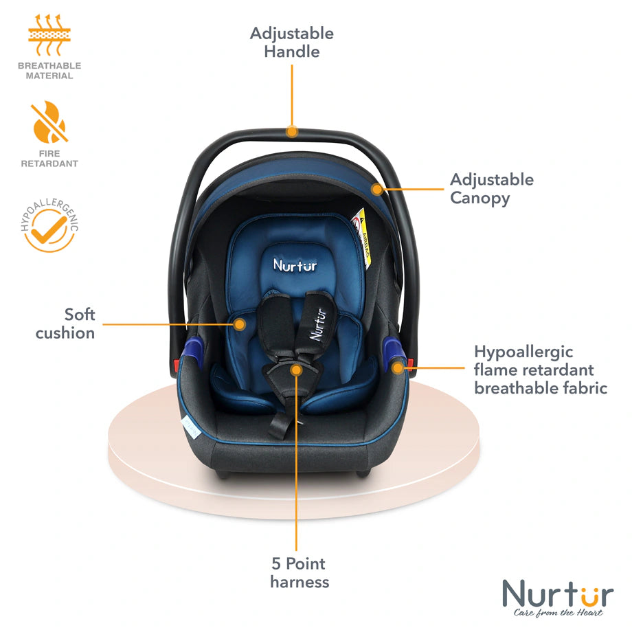 Nurtur Nemo Baby Carrier with Adjustable Canopy & Handle (Blue)