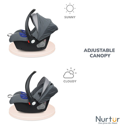 Nurtur Nemo Baby Carrier with Adjustable Canopy & Handle (Grey)