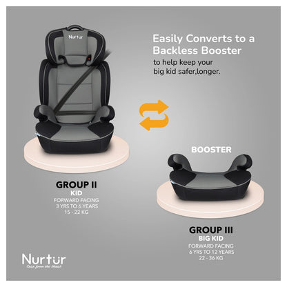 Nurtur Baby Car Seat (Grey Multicolor)
