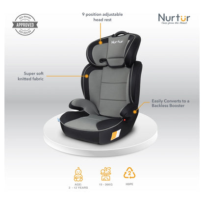 Nurtur Baby Car Seat (Grey Multicolor)