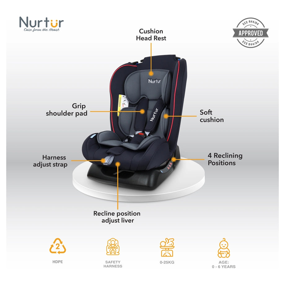 Nurtur Baby Car Seat (Black /Grey)