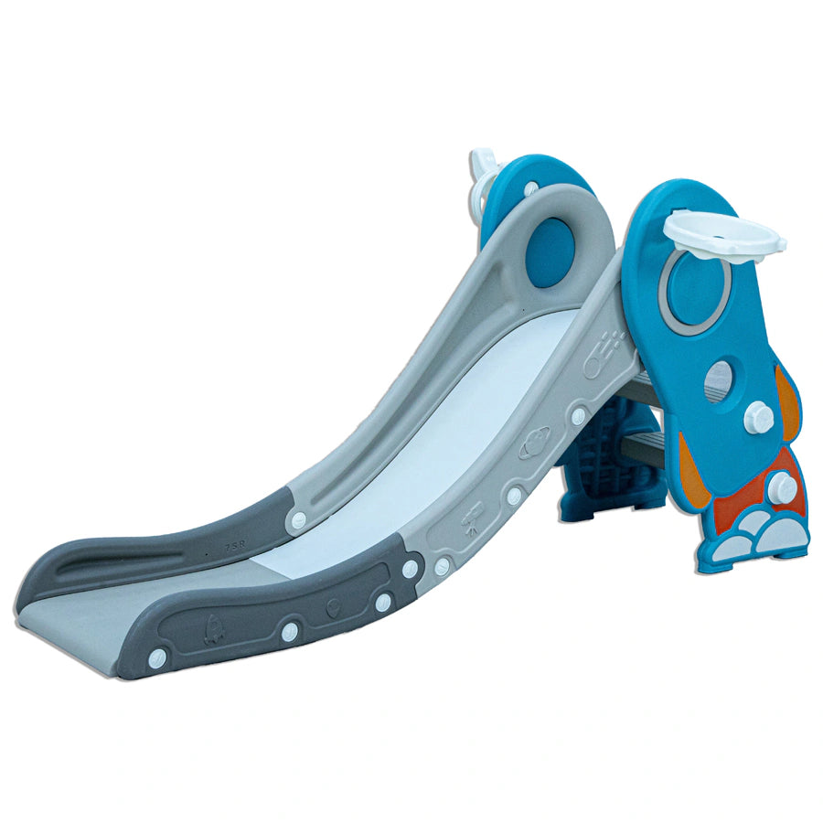 زحليقة صغيرة الحجم مع طوق كرة سلة للأطفال الصغار (أخضر-رمادي) زحليقة صغيرة الحجم مع طوق كرة سلة للأطفال الصغار (أخضر-رمادي)