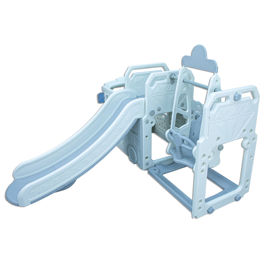 حافلة 3 في 1 للأطفال الصغار مع أرجوحة قابلة لتعديل الارتفاع (أبيض ورمادي) حافلة 3 في 1 للأطفال الصغار مع أرجوحة قابلة لتعديل الارتفاع (أبيض ورمادي)