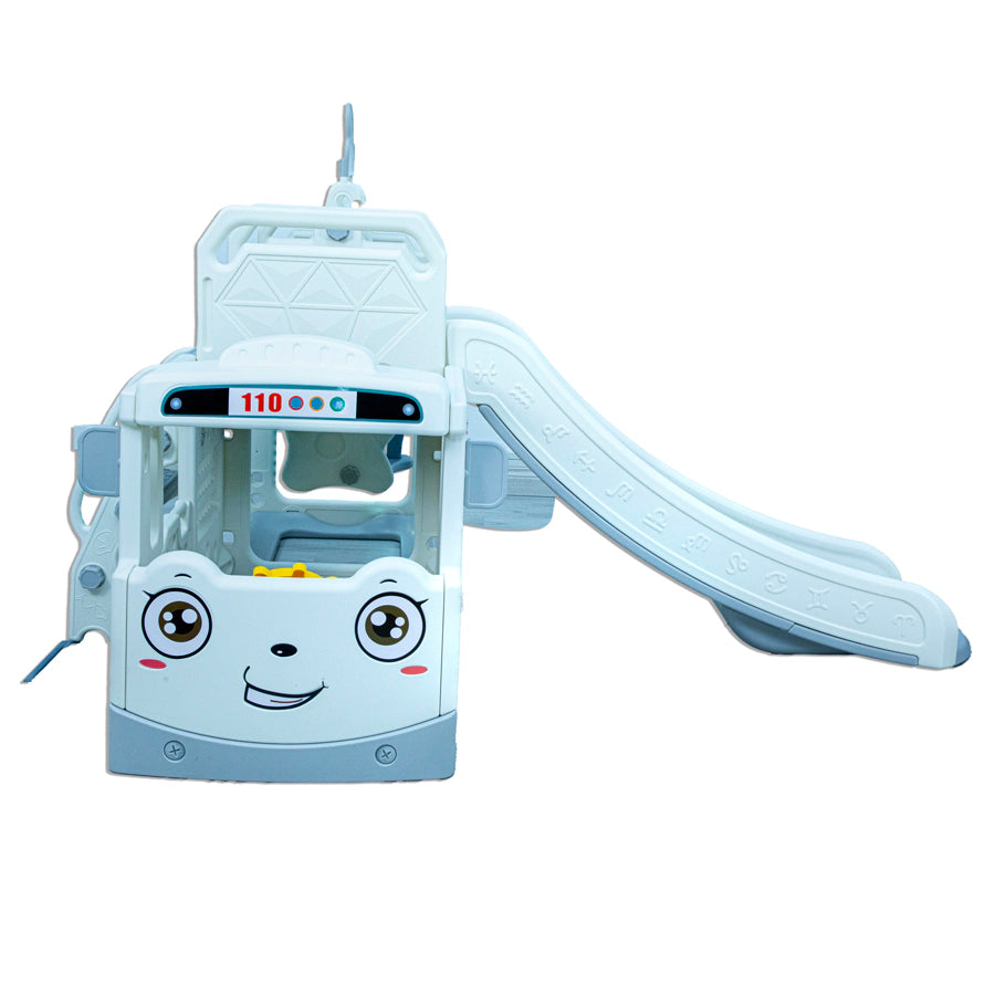 حافلة 3 في 1 للأطفال الصغار مع أرجوحة قابلة لتعديل الارتفاع (أبيض ورمادي) حافلة 3 في 1 للأطفال الصغار مع أرجوحة قابلة لتعديل الارتفاع (أبيض ورمادي)