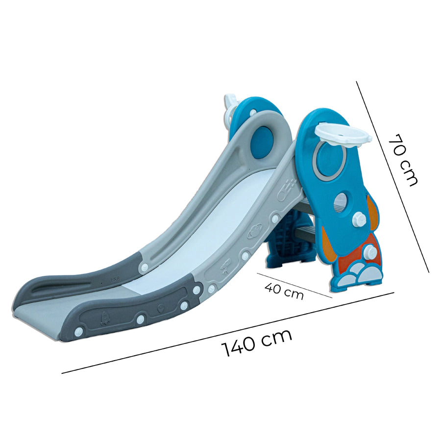 زحليقة صغيرة الحجم مع طوق كرة سلة للأطفال الصغار (أخضر-رمادي) زحليقة صغيرة الحجم مع طوق كرة سلة للأطفال الصغار (أخضر-رمادي)