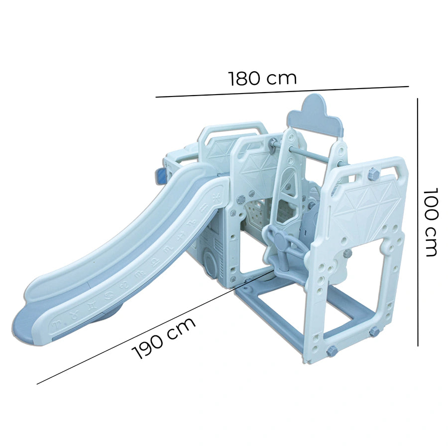 حافلة 3 في 1 للأطفال الصغار مع أرجوحة قابلة لتعديل الارتفاع (أبيض ورمادي) حافلة 3 في 1 للأطفال الصغار مع أرجوحة قابلة لتعديل الارتفاع (أبيض ورمادي)