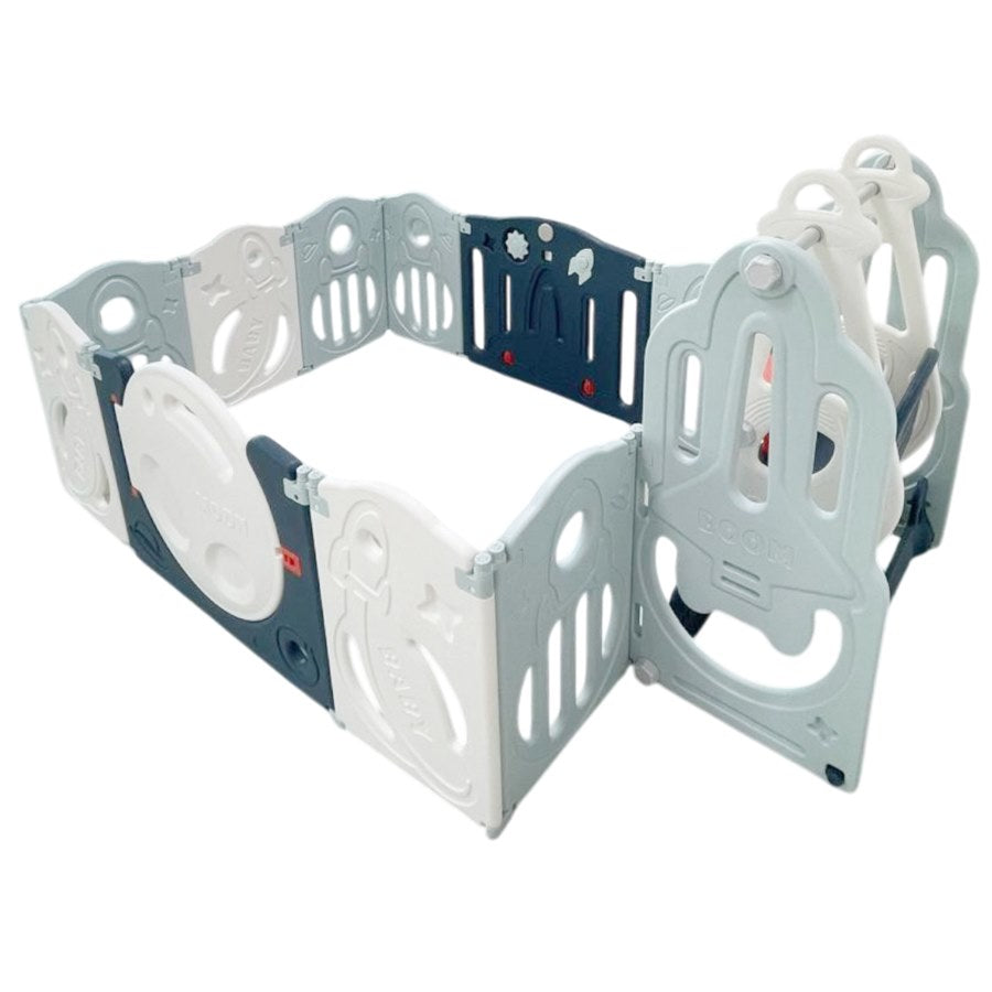 حظيرة لعب قابلة للطي للأطفال الصغار مع حلقة كرة سلة وأرجوحة - 120 × 160 × 63 سم حظيرة لعب قابلة للطي للأطفال الصغار مع حلقة كرة سلة وأرجوحة - 120 × 160 × 63 سم